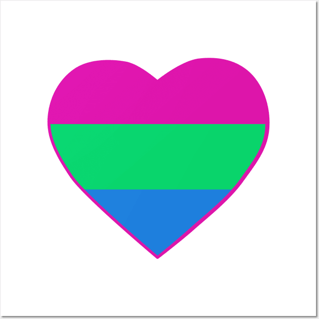 Pride Flag Heart Polysexual Wall Art by VanumChan